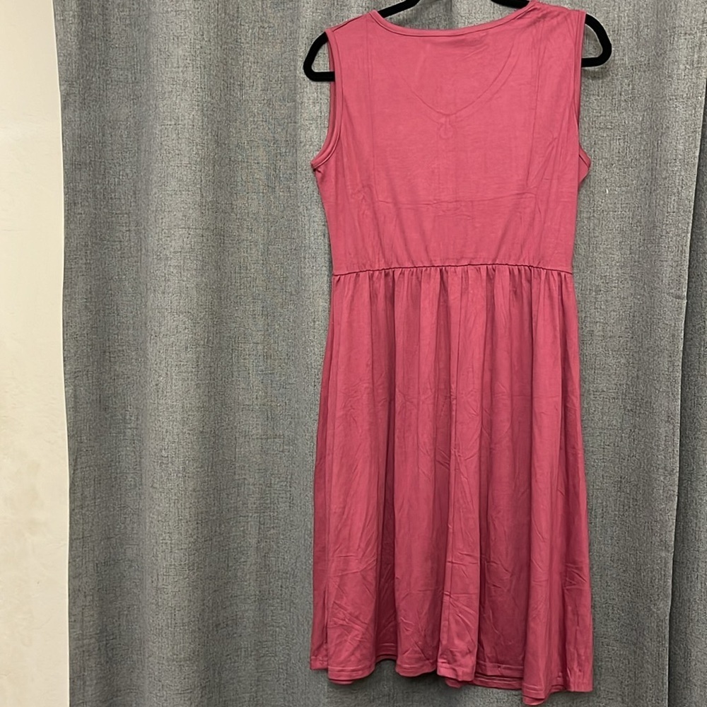 NWT Women’s White Button Front Midi Dress Large - Picture 5 of 7